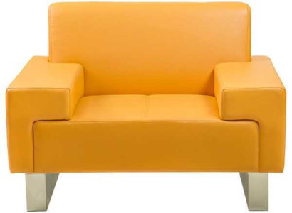 Yellow Armchair Designer Single Seater Couch Leather Chair Lounge 1-Seater